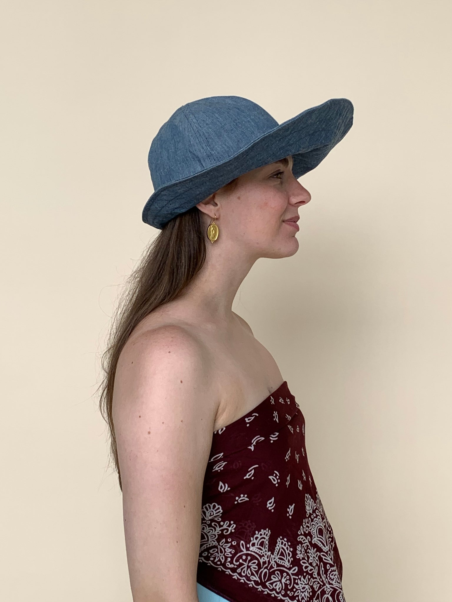 1950s chambray sun hat