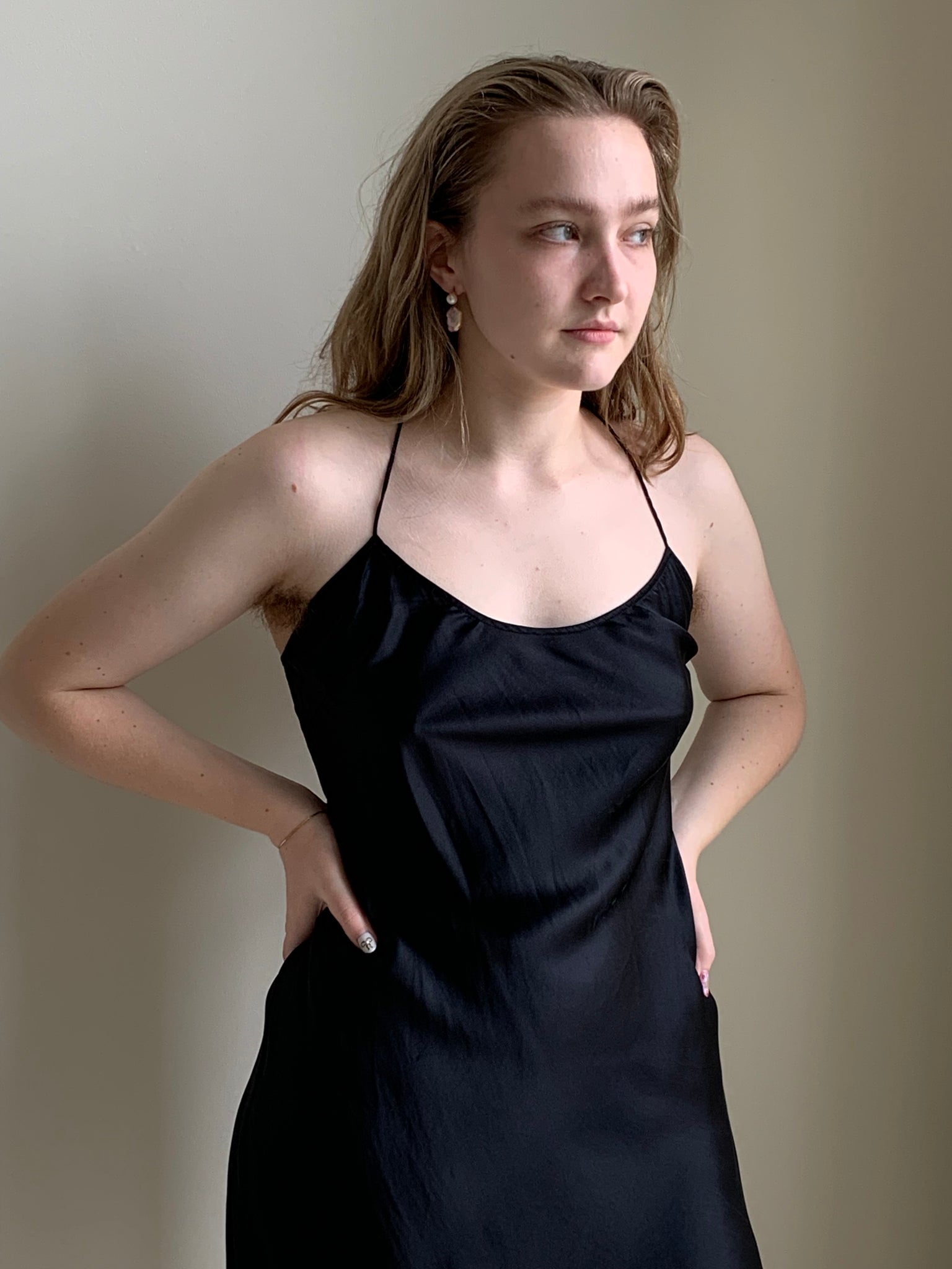 Satin silk slip dress