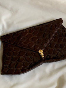 Vintage oversized croc clutch