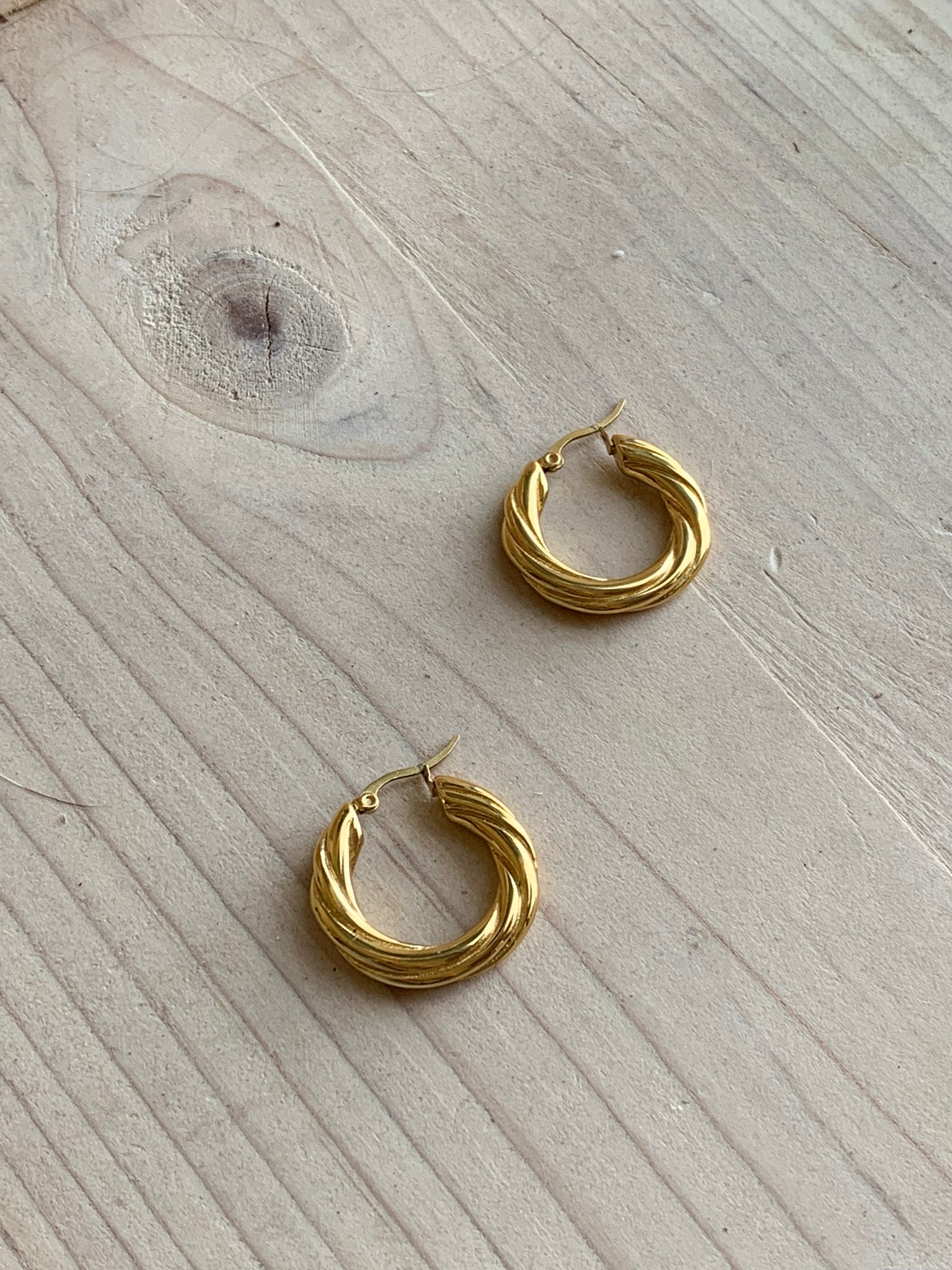 18k gold filled chunky hoop earrings