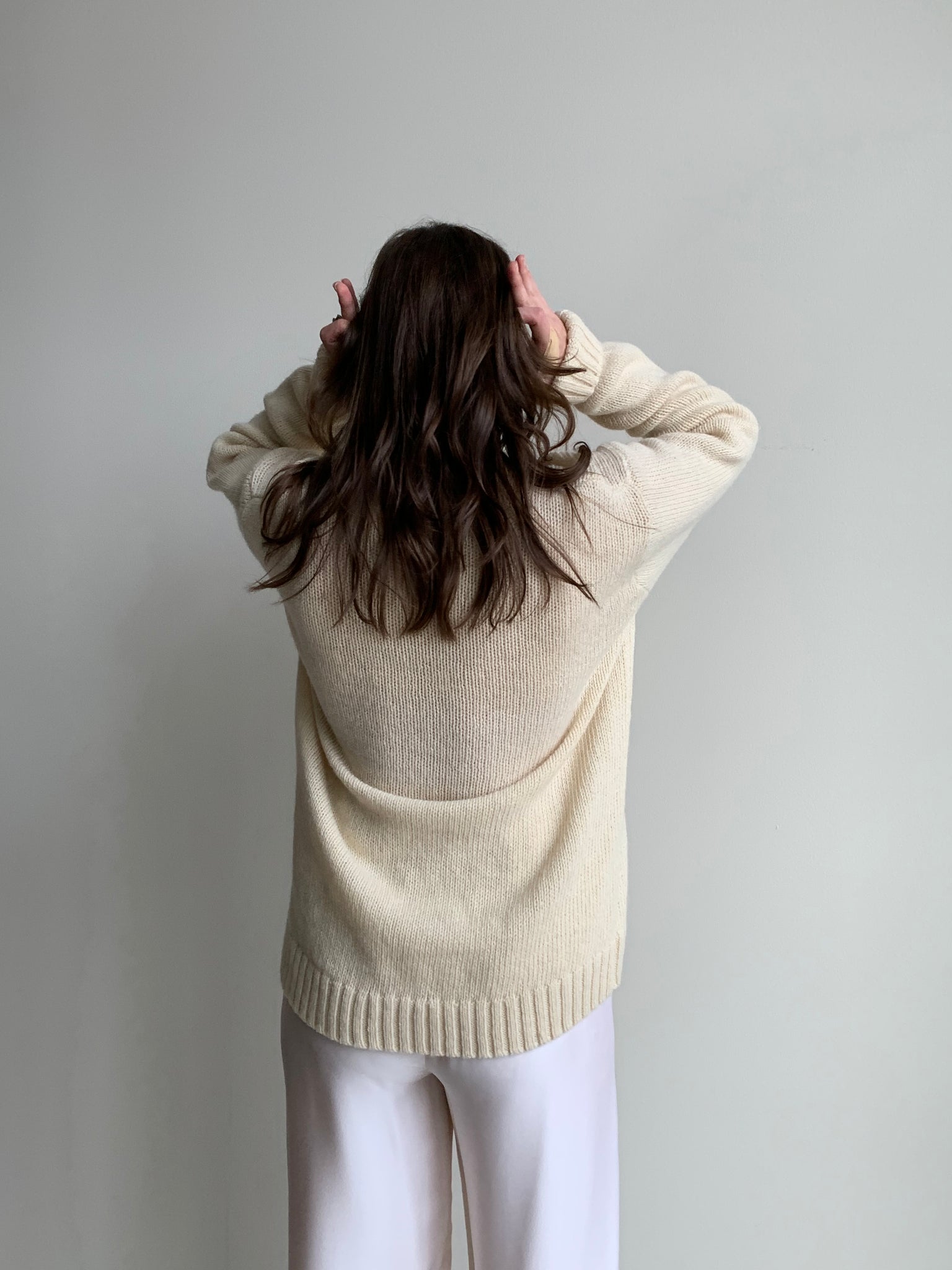 cream wool crew sweater