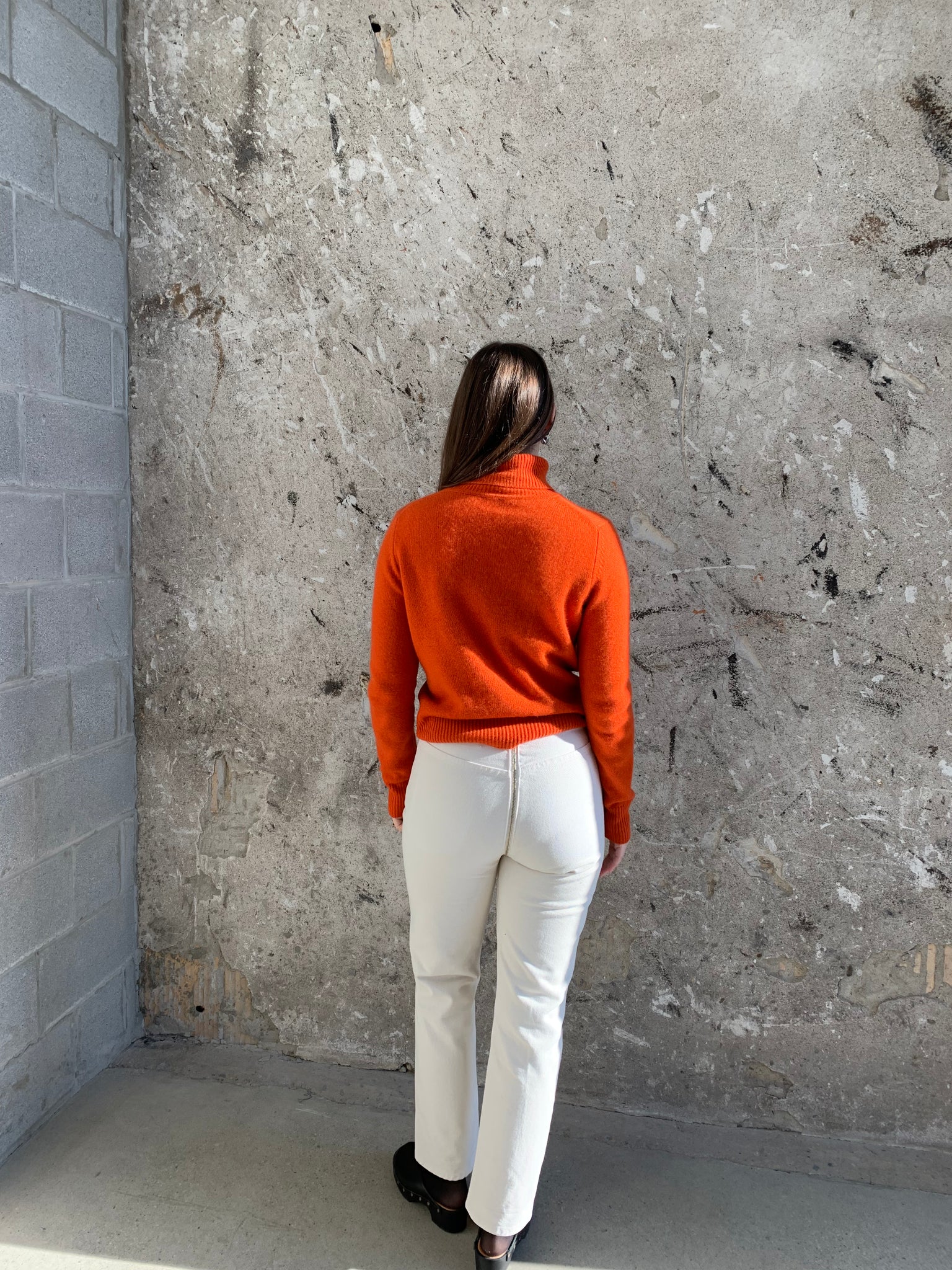 ESPRIT orange cashmere turtleneck