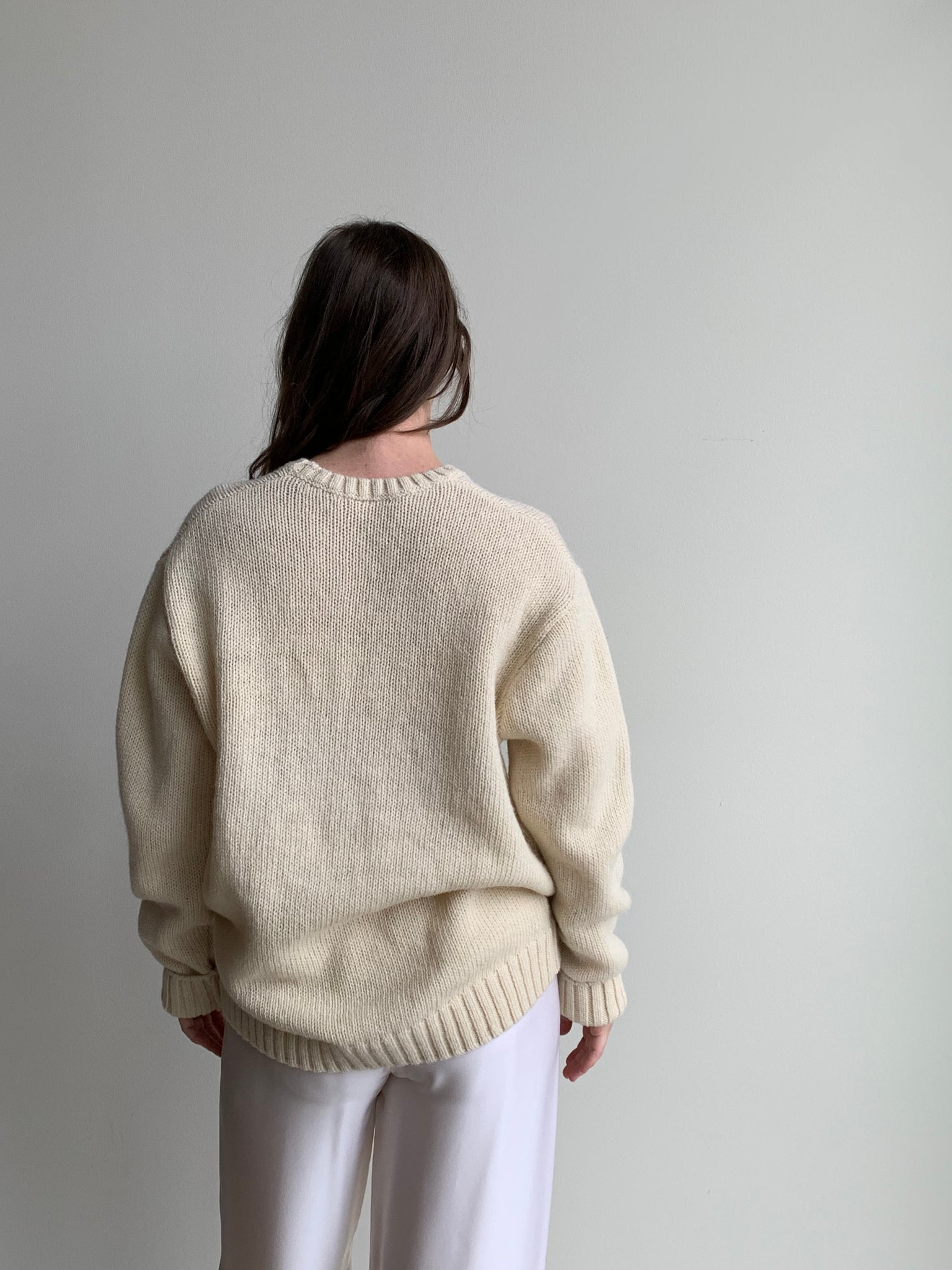 cream wool crew sweater