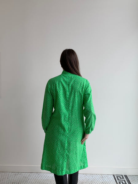 1970s green smock dress