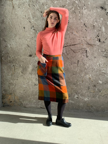 warm plaid wool skirt