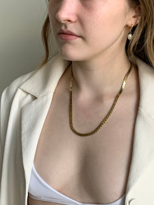 Gold flat snake chain necklace