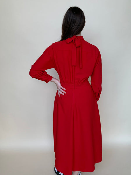 Red Prada midi dress