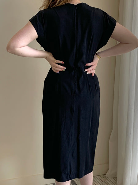 80s drop waist midi dress