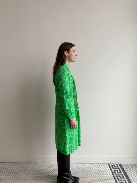 1970s green smock dress