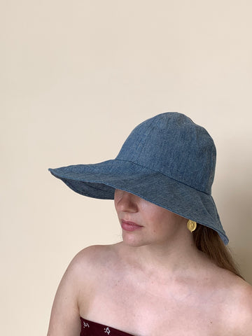 1950s chambray sun hat