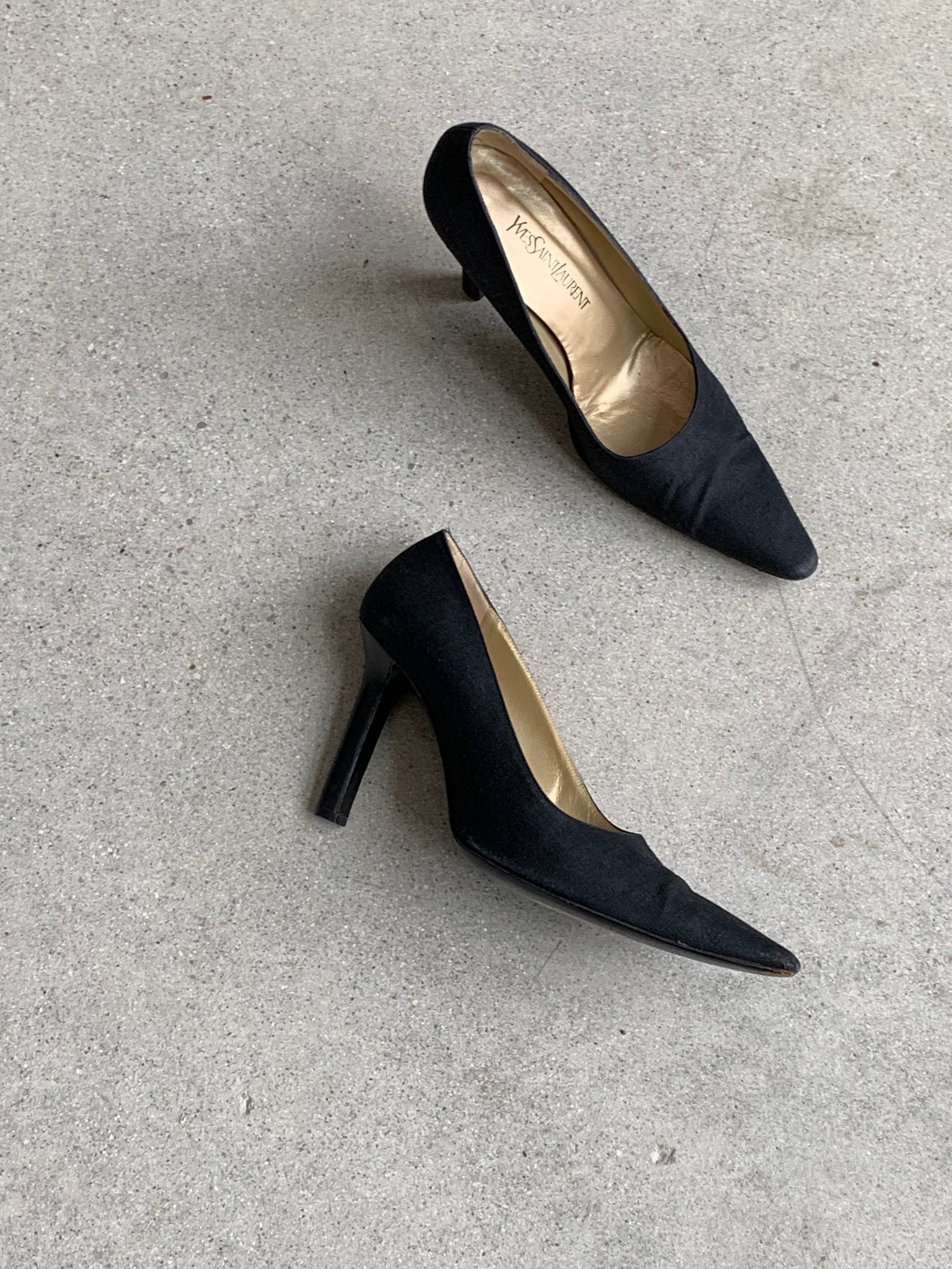 90s YSL black heels