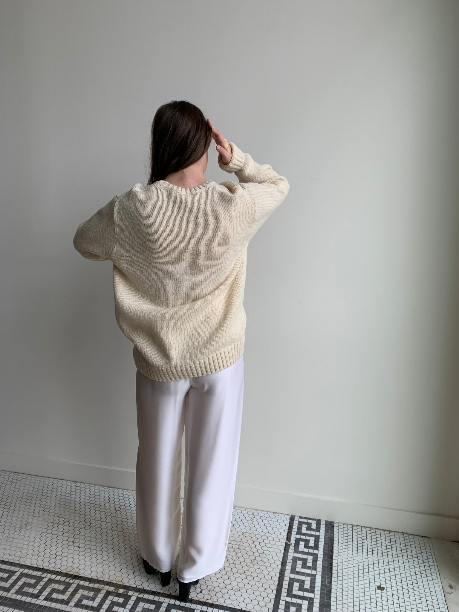 cream wool crew sweater