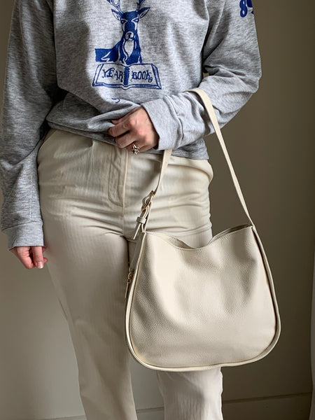 Tote le Monde cream shoulder bag