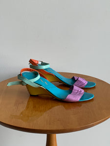Colorful wedge sandals