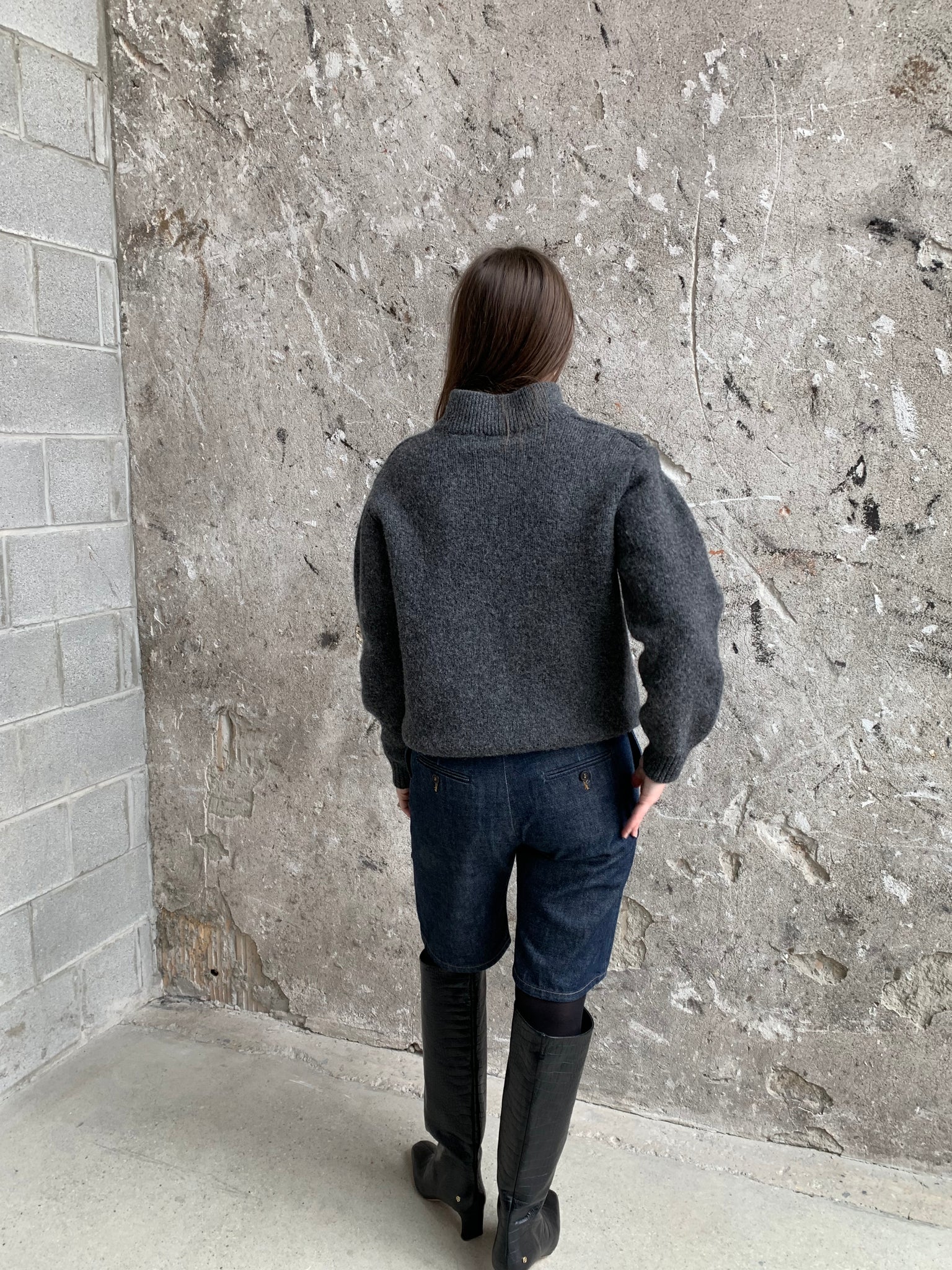 L.L.Bean gray wool sweater