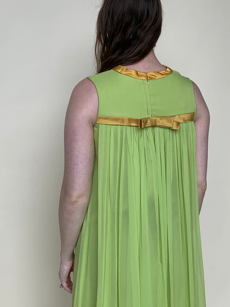 1960s lime column dress