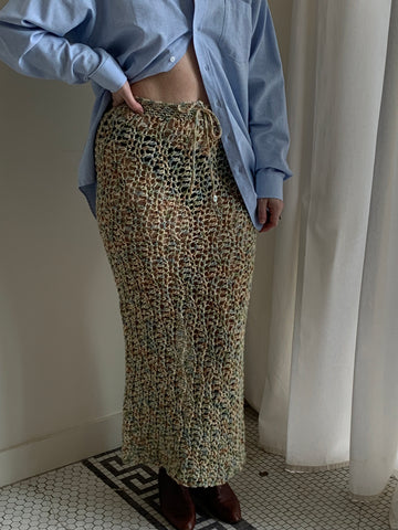 Vintage crochet midi skirt