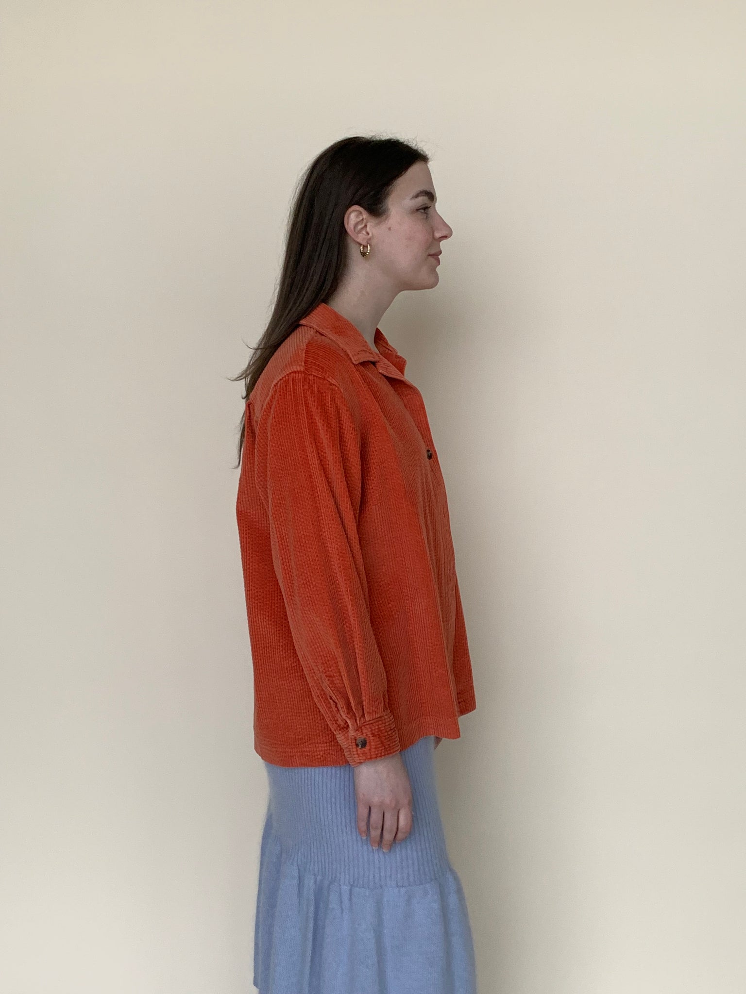 L.L.Bean orange corduroy shirt jacket