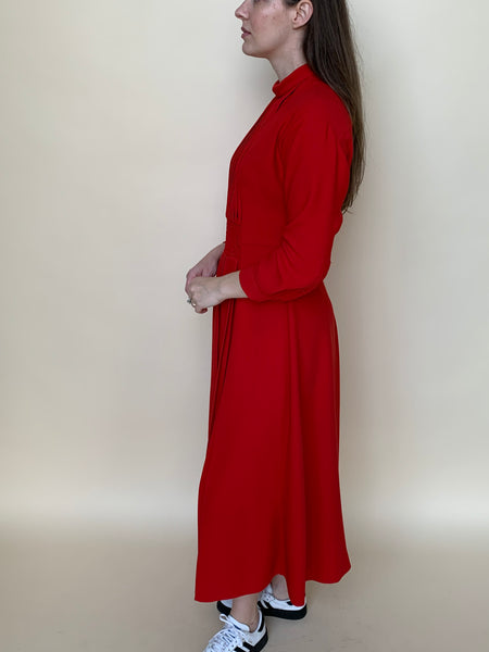 Red Prada midi dress