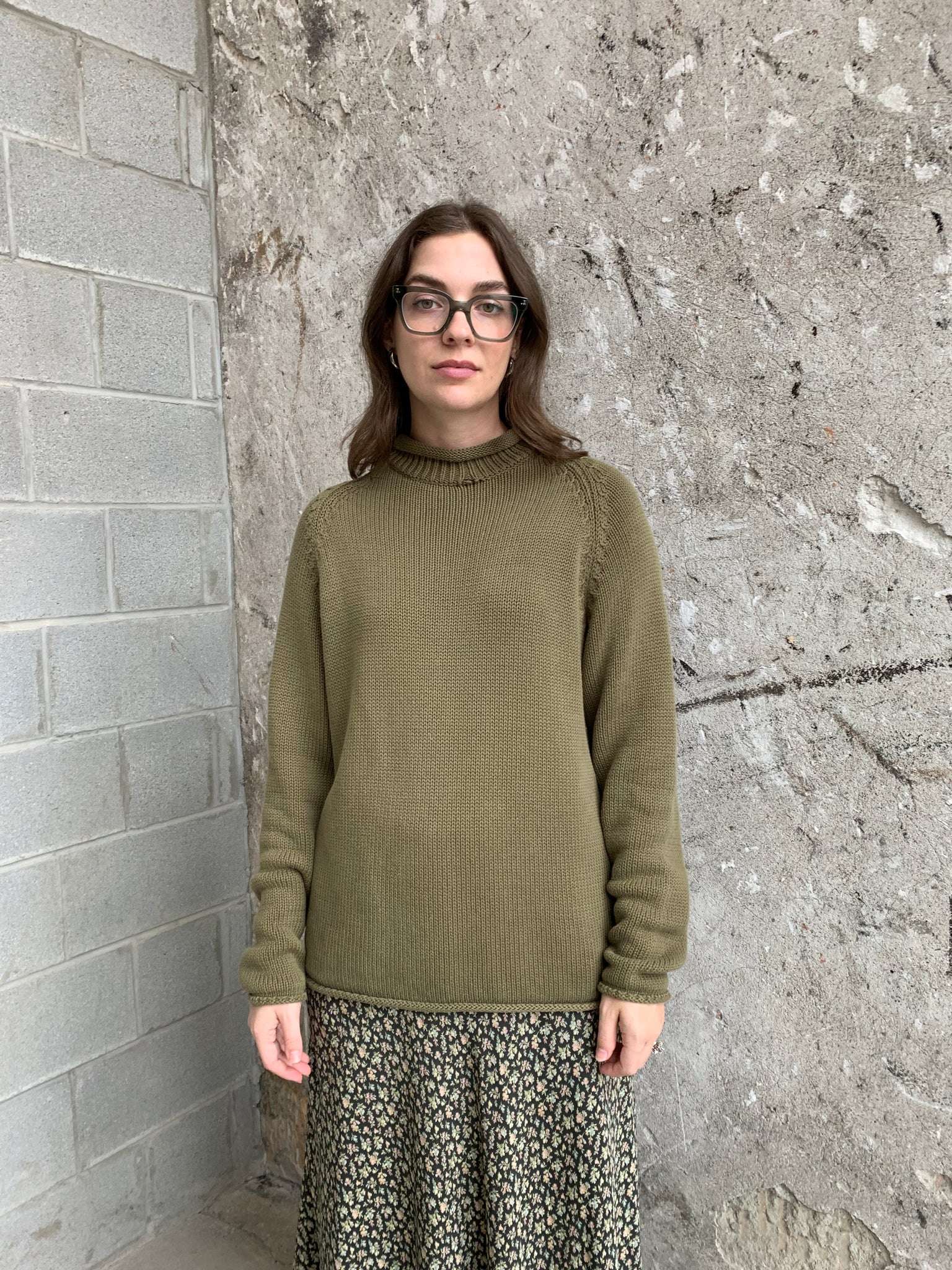 90s olive sweater