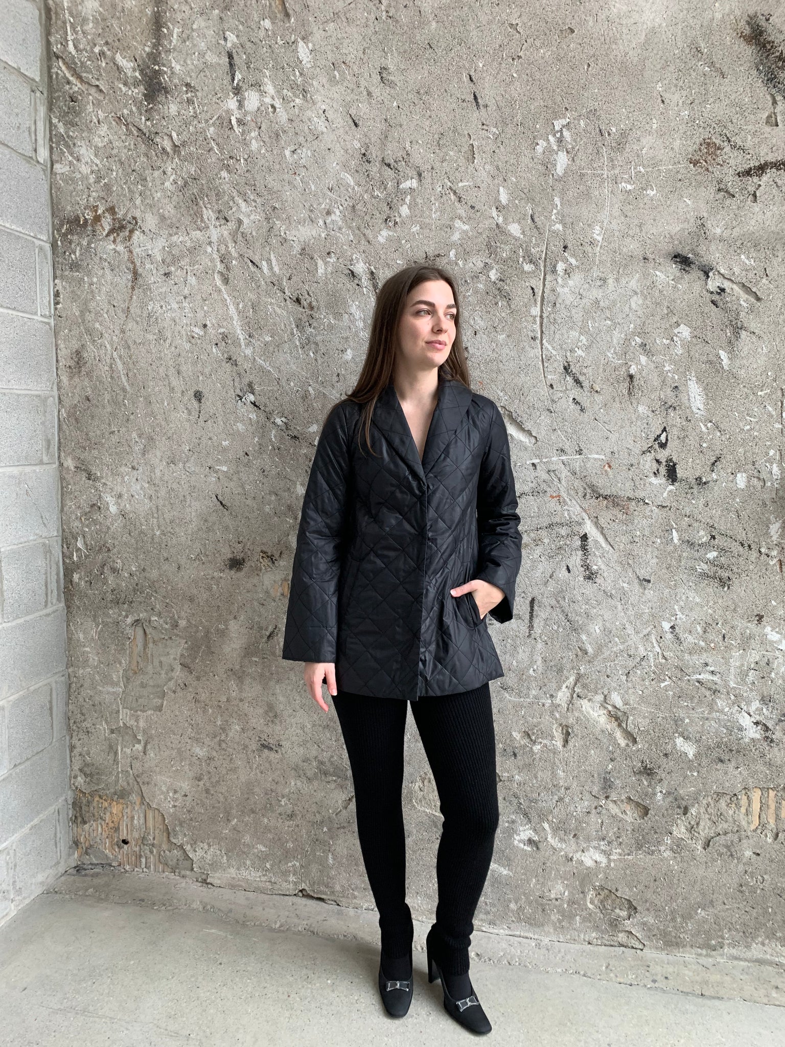 Eileen Fisher quilted puffer coat