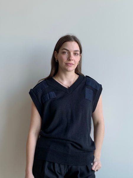 navy utilitarian sweater vest