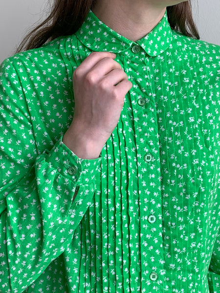 1970s green smock dress