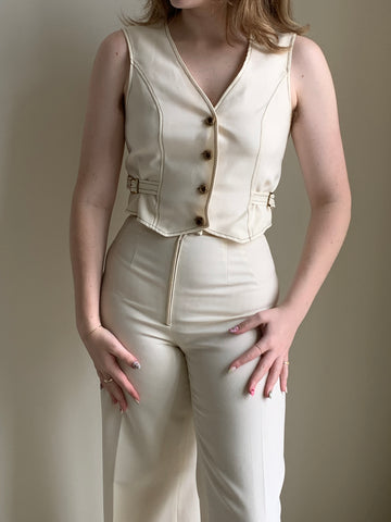 Cream vintage vest set