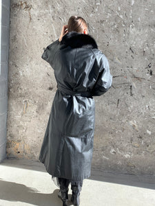 leather robe trench coat