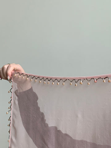 Pink pearl scarf