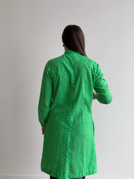 1970s green smock dress