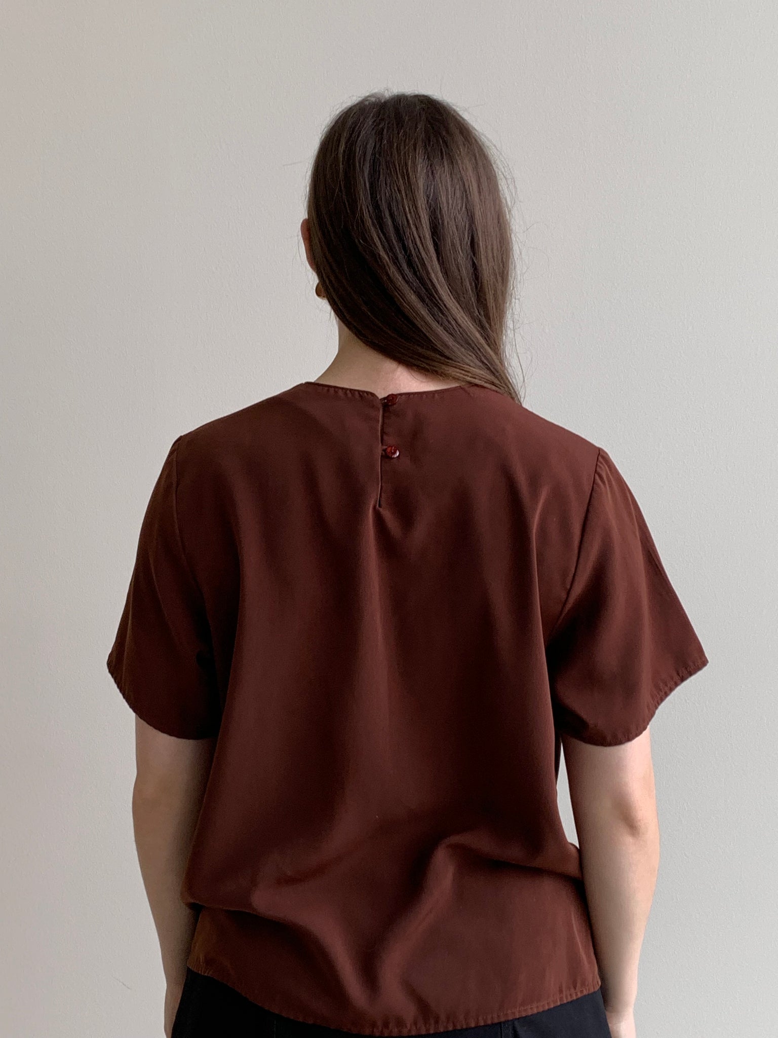 brown vintage shirt blouse