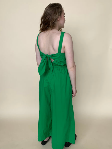 Green wide leg jumpsuit