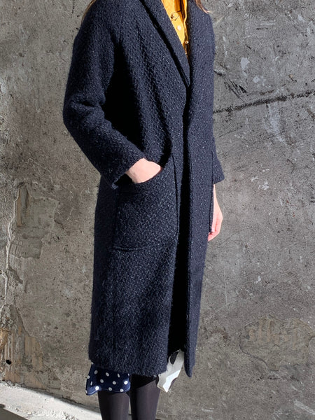 Blue Japan wool overcoat