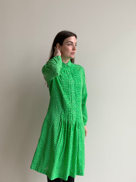 1970s green smock dress