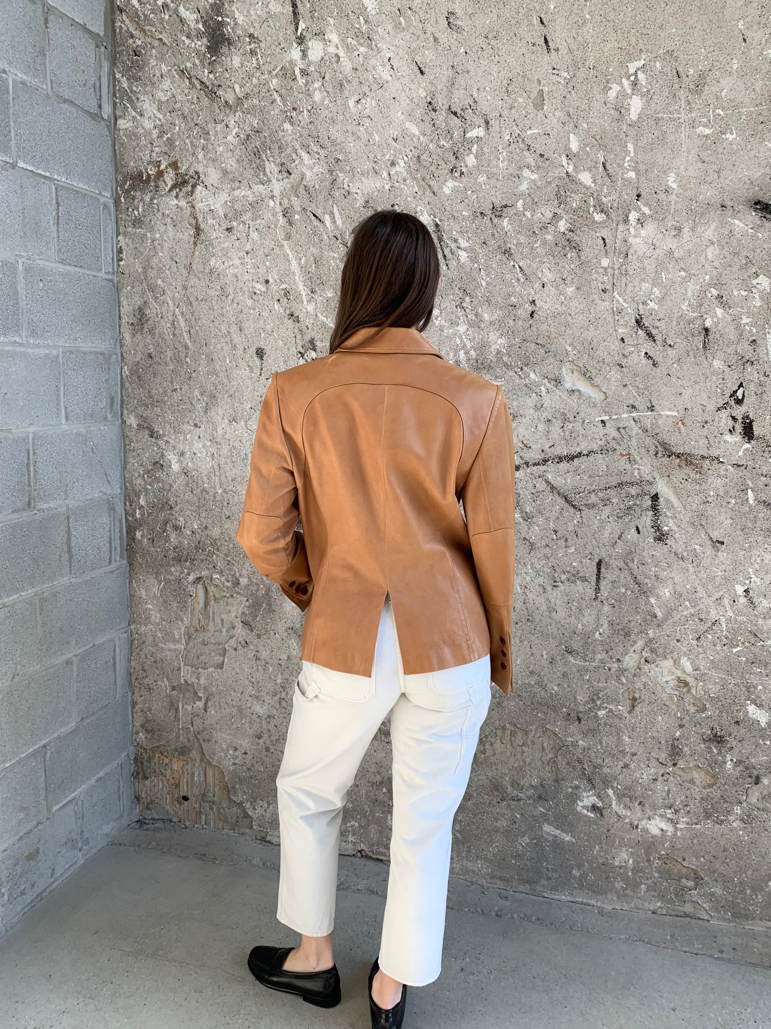 Anne Klein leather blazer