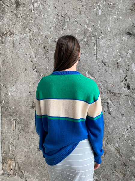 acrylic color block vintage sweater