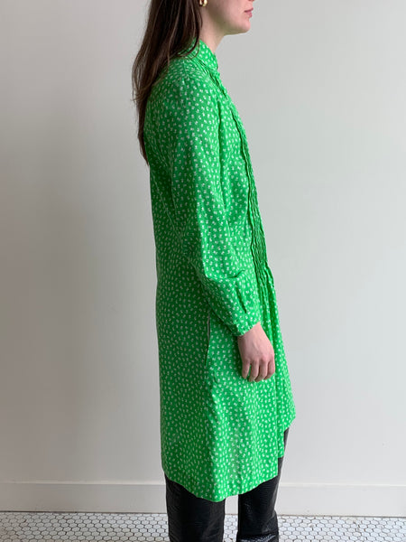 1970s green smock dress