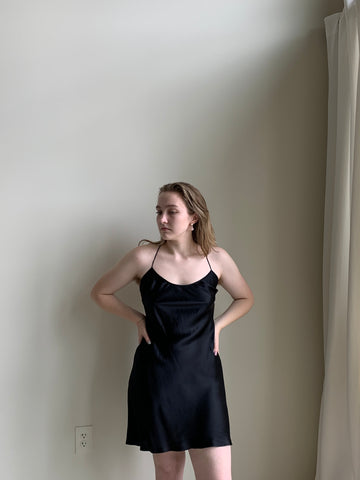 Satin silk slip dress