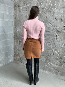 rust denim skirt