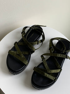 satin strappy sandals