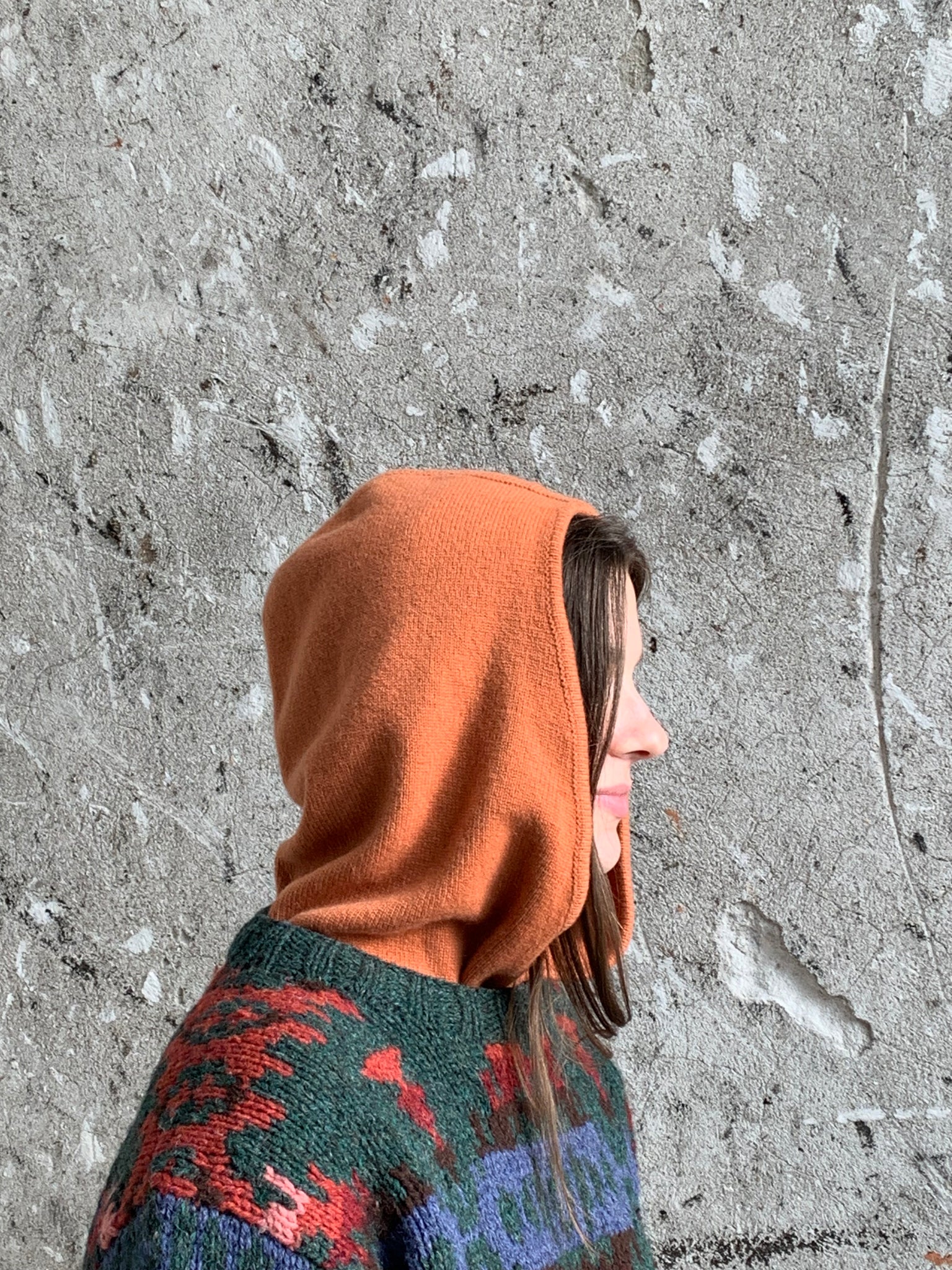 orange cashmere hood