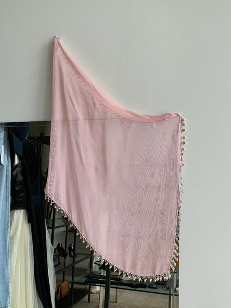 Pink pearl scarf