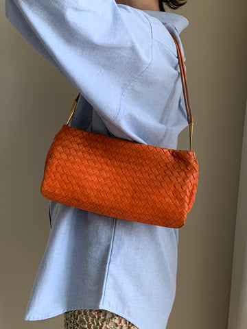 Vintage Bottega Veneta orange shoulder bag