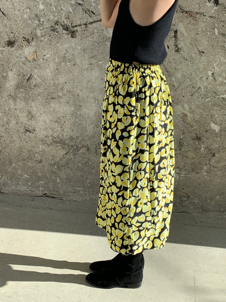 flowy floral printed midi skirt