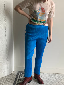 Pleats Please aqua pants