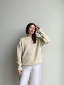 cream wool crew sweater