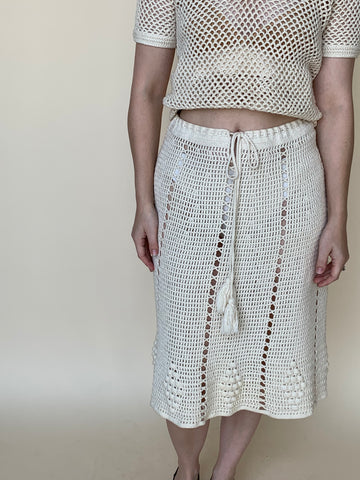 Cream crochet skirt