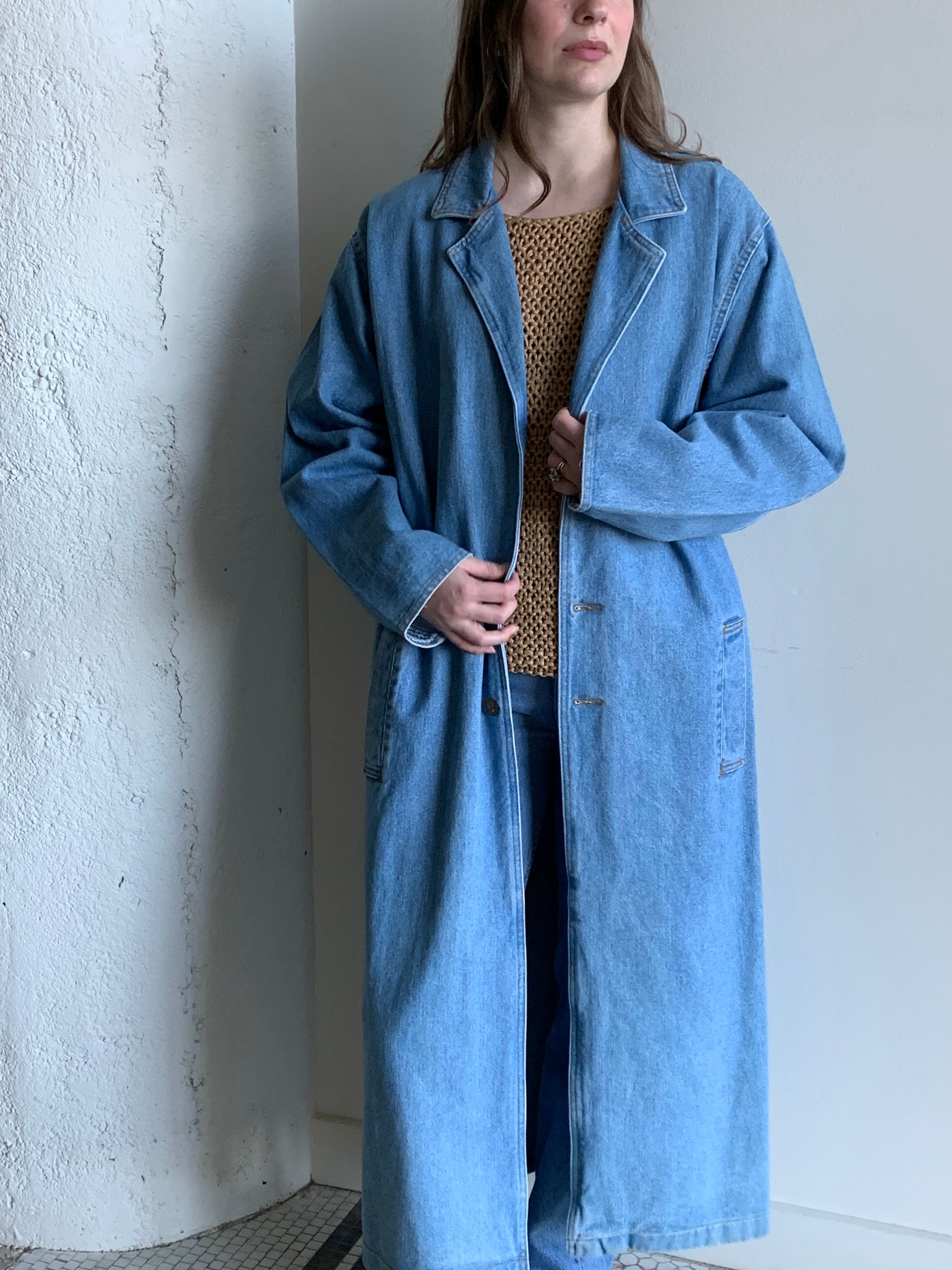 Denim maxi jacket