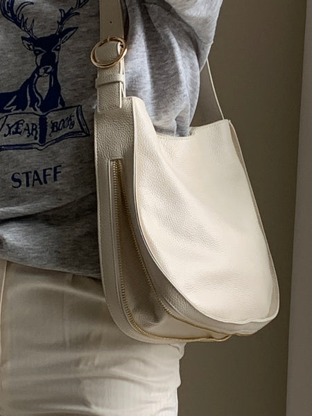 Tote le Monde cream shoulder bag